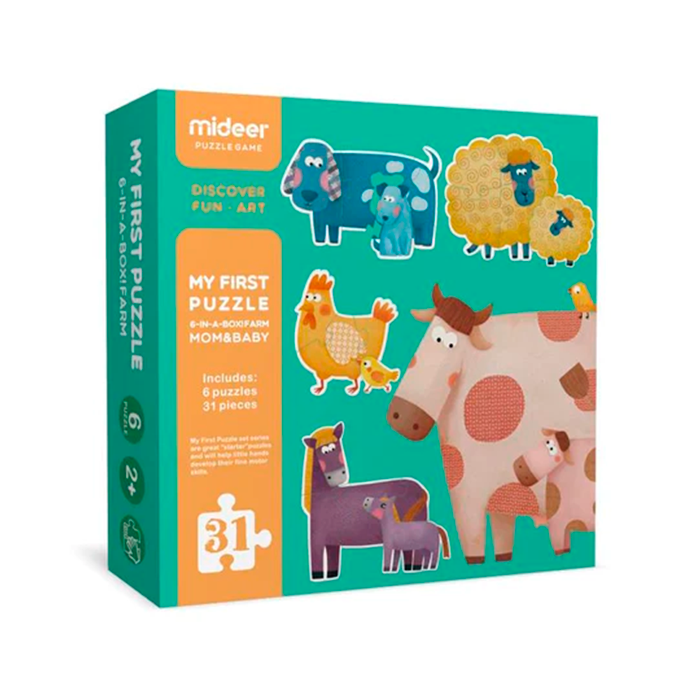 Puzzle infantil x6 Orchard Animales Mamá y Bebé — Electroventas