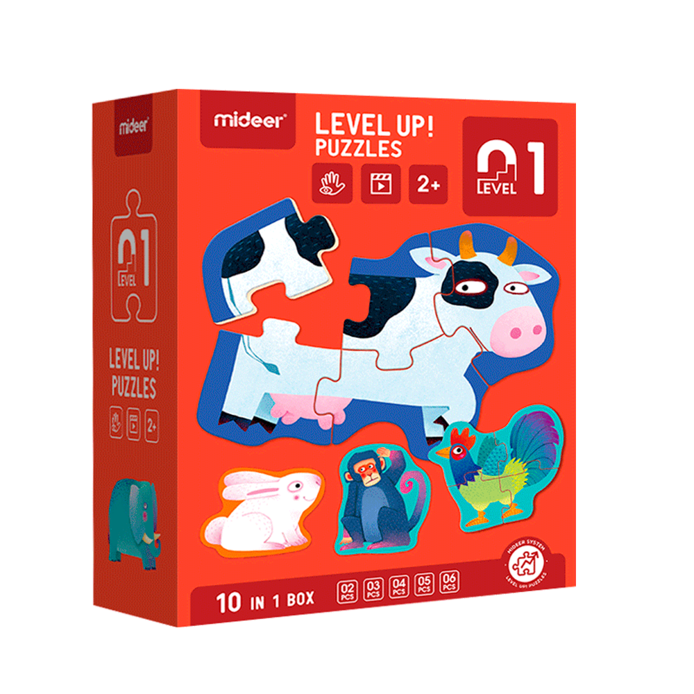 Level Up! Nivel 1: contiene 10 puzles de animales