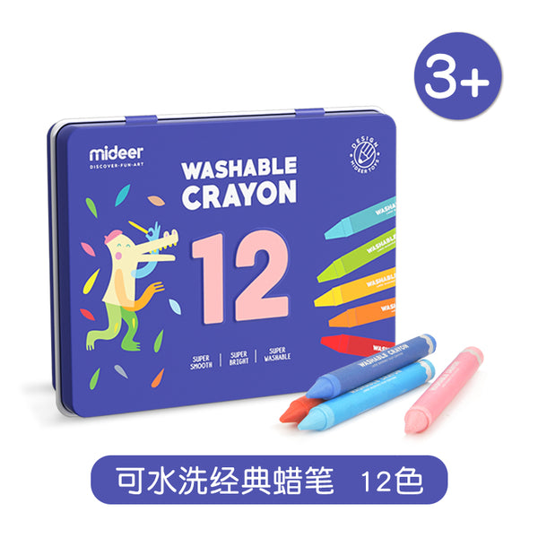 Washable Crayon 12 Caja Metálica
